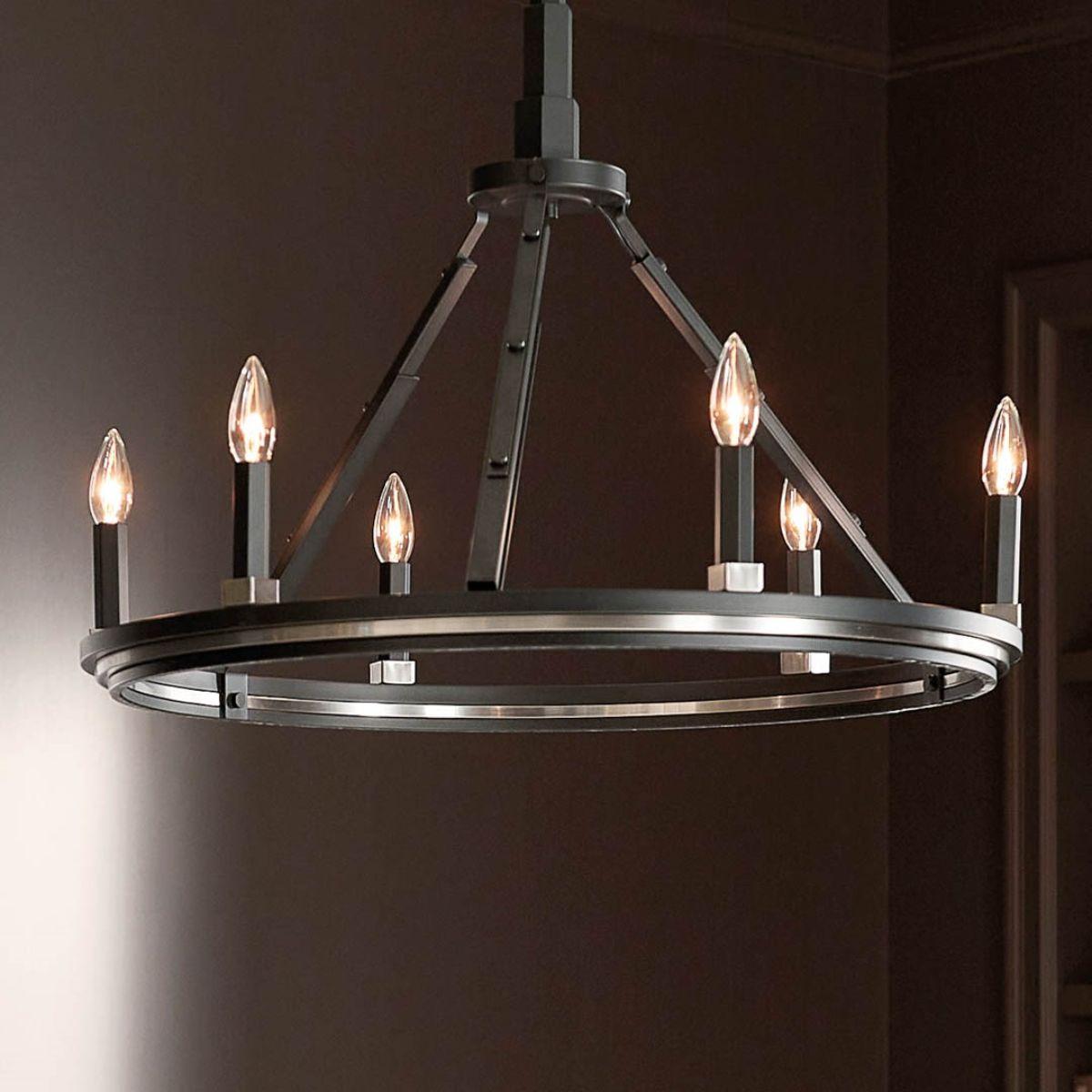 Emmala 27 in. 6 Lights Chandelier Black finish - Bees Lighting