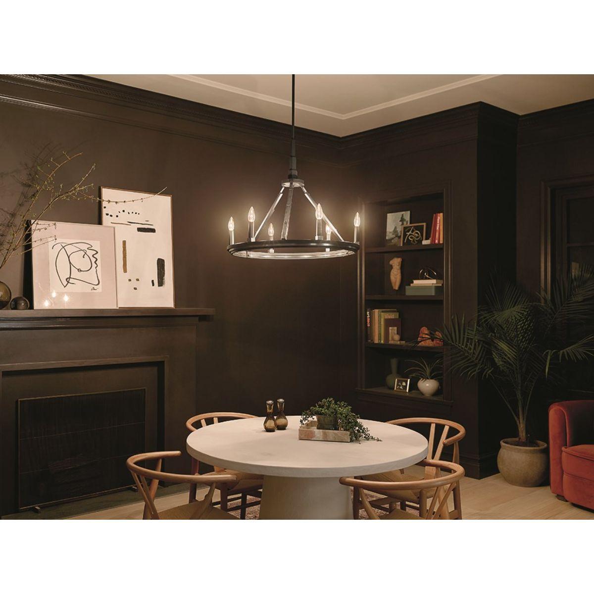 Emmala 27 in. 6 Lights Chandelier Black finish - Bees Lighting