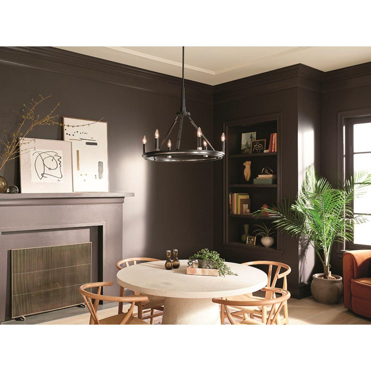 Emmala 27 in. 6 Lights Chandelier Black finish - Bees Lighting