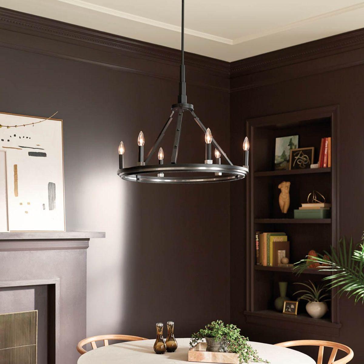 Emmala 27 in. 6 Lights Chandelier Black finish - Bees Lighting