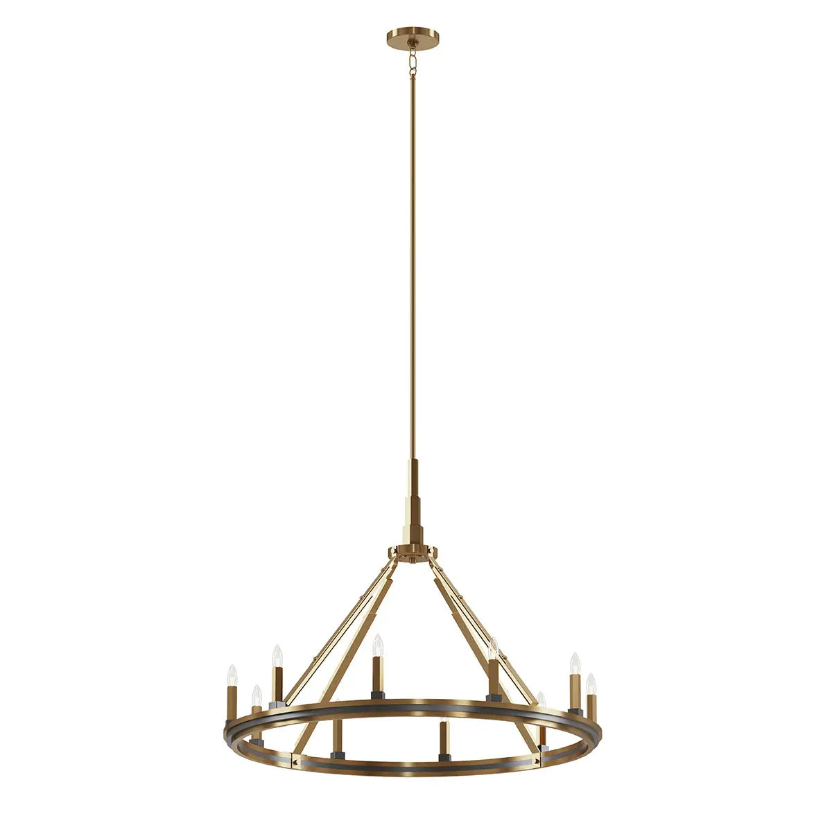 Emmala 34 in. 10 Lights Chandelier Brass Finish - Bees Lighting