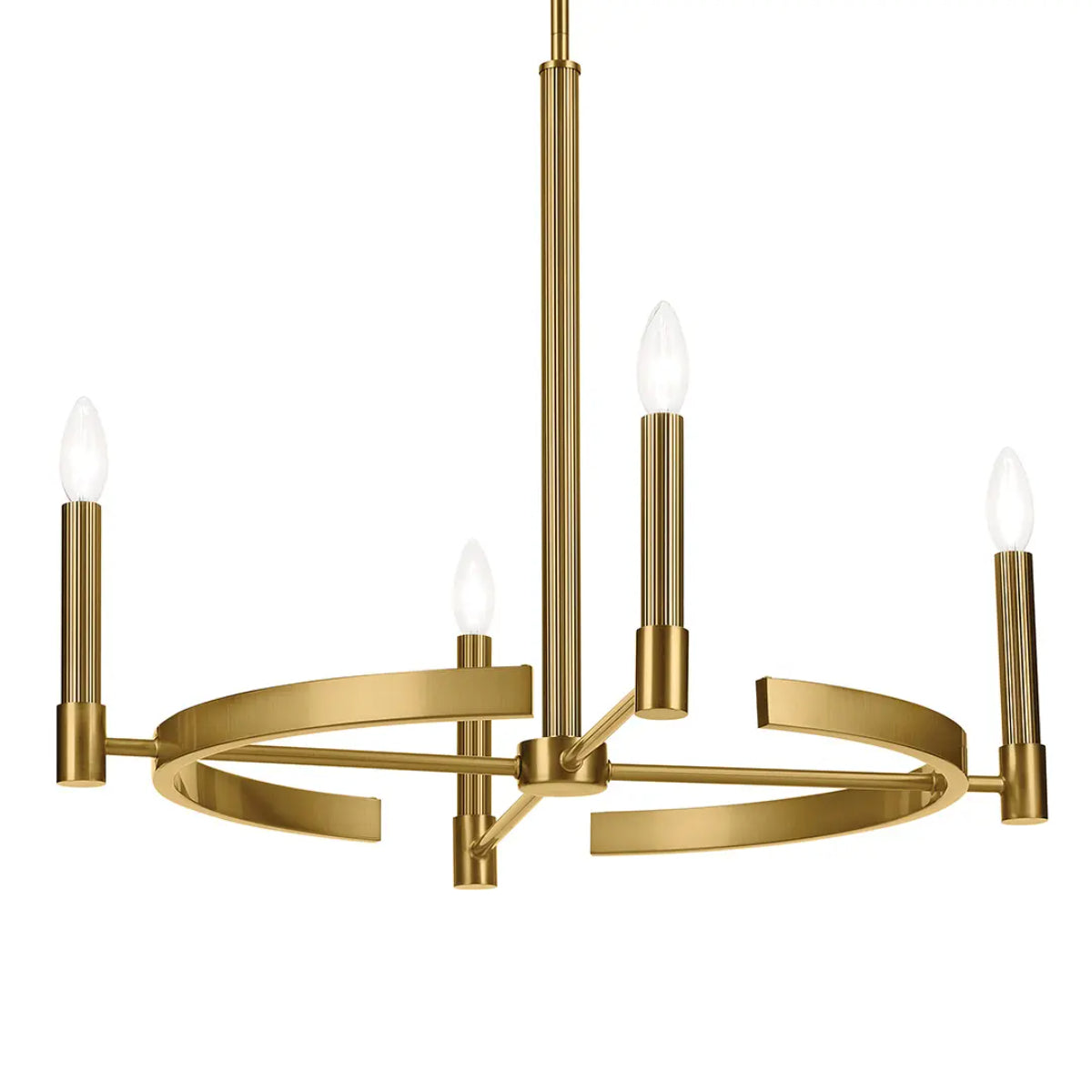 Tolani 26" 4-Light Chandelier, Brushed Natural Brass Finish - Bees Lighting