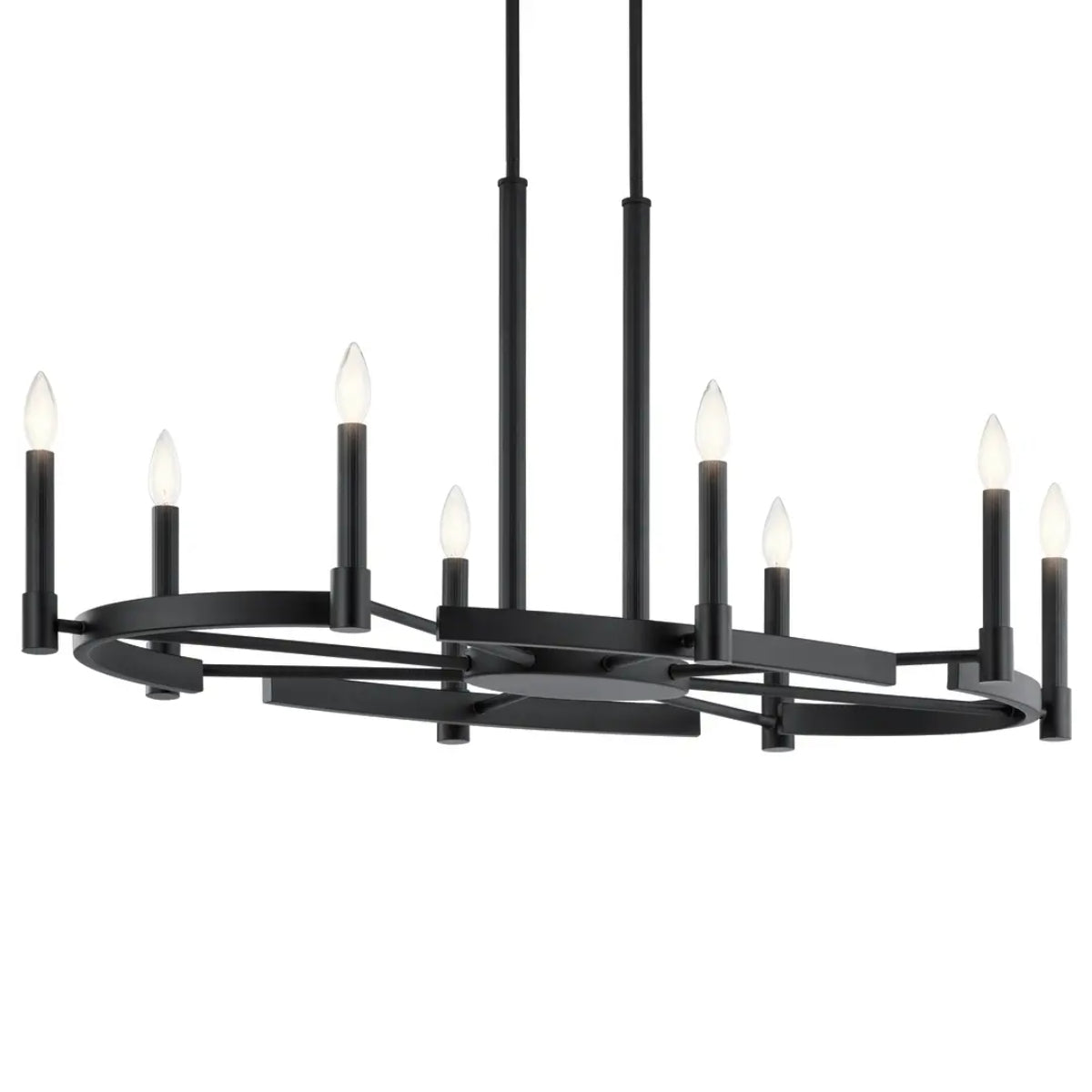 Tolani 43" 8-Light Chandelier, Black Finish - Bees Lighting