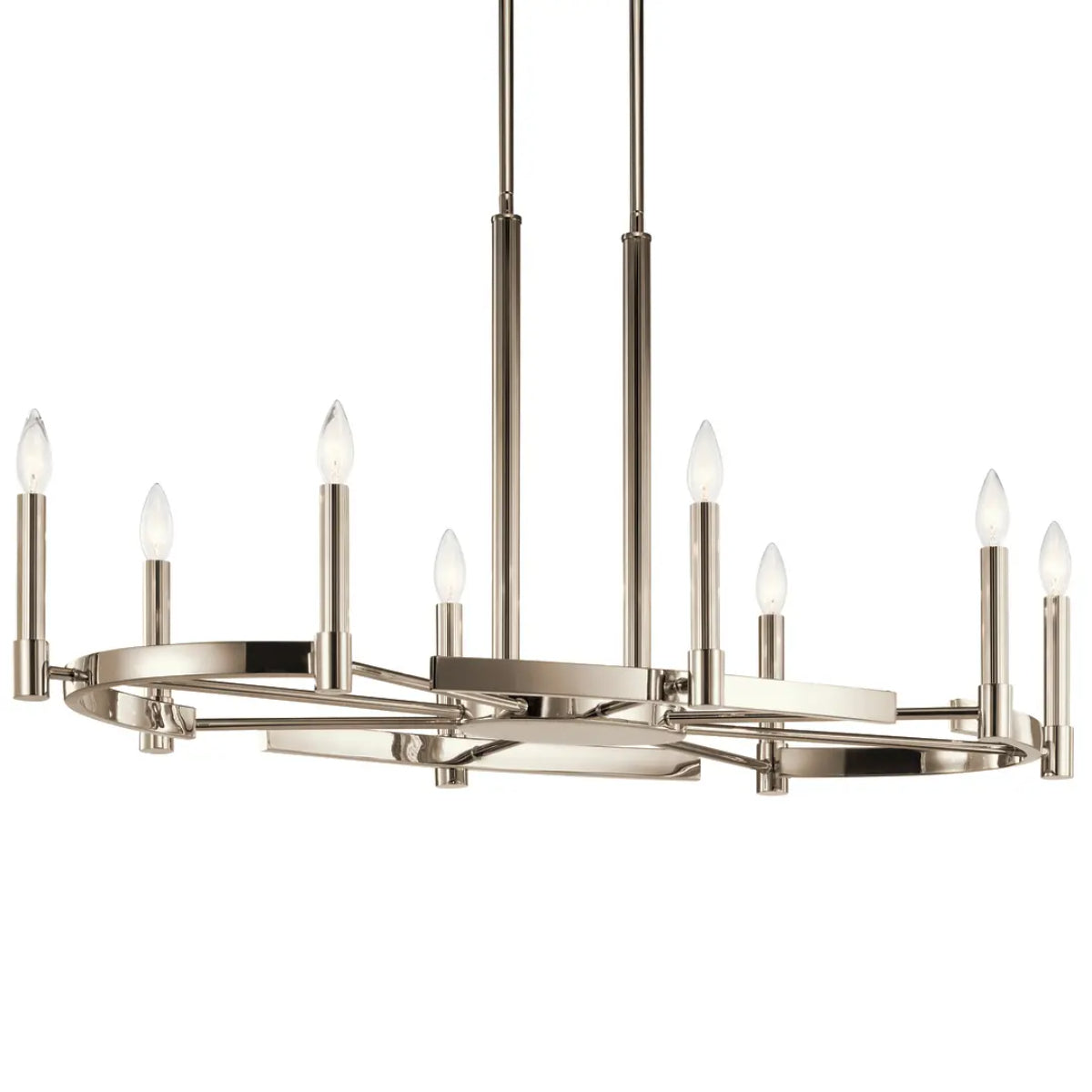 Tolani 43" 8-Light Chandelier, Polished Nickel Finish - Bees Lighting