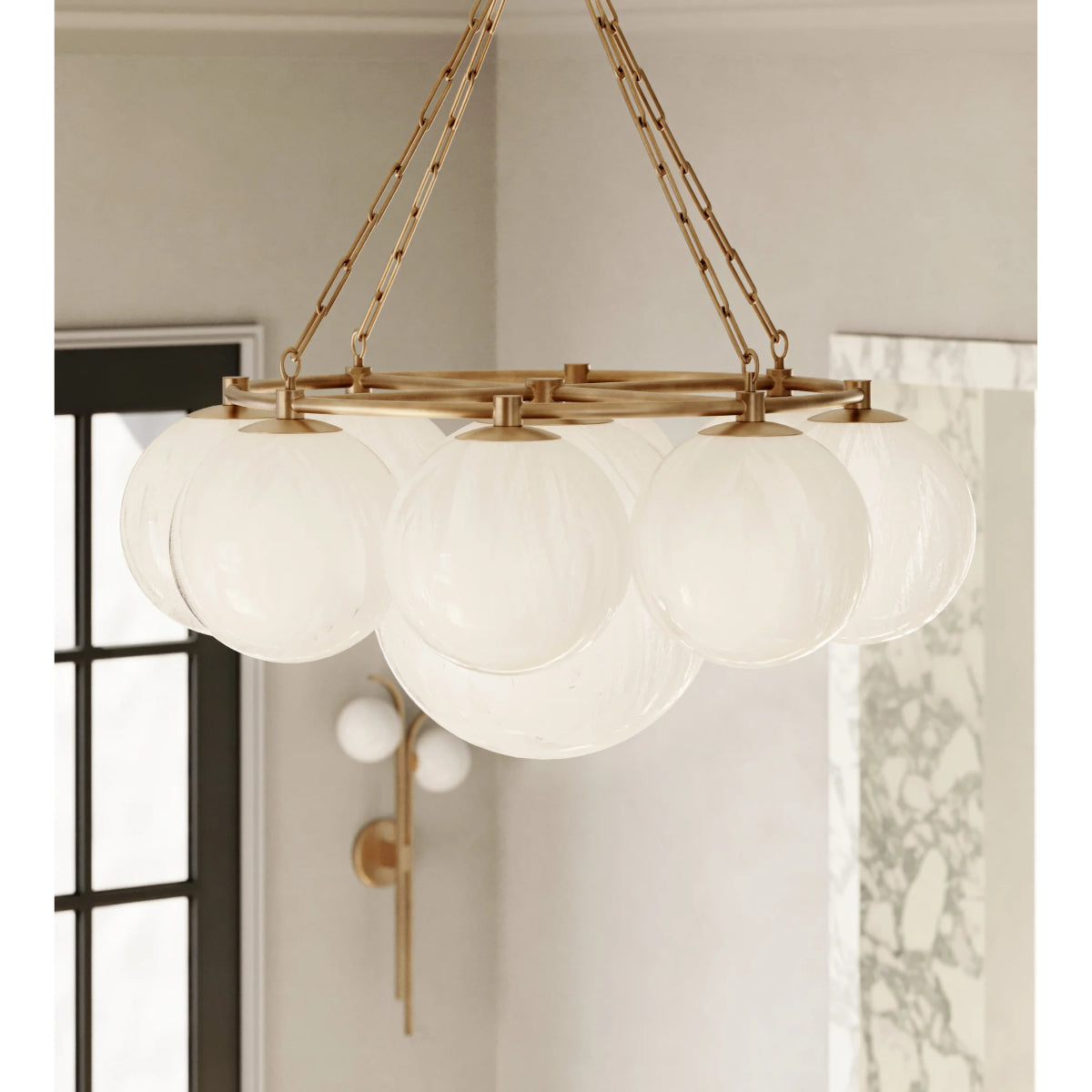 Thornwood 43" 9 Lights Chandelier Aged Brass Finish