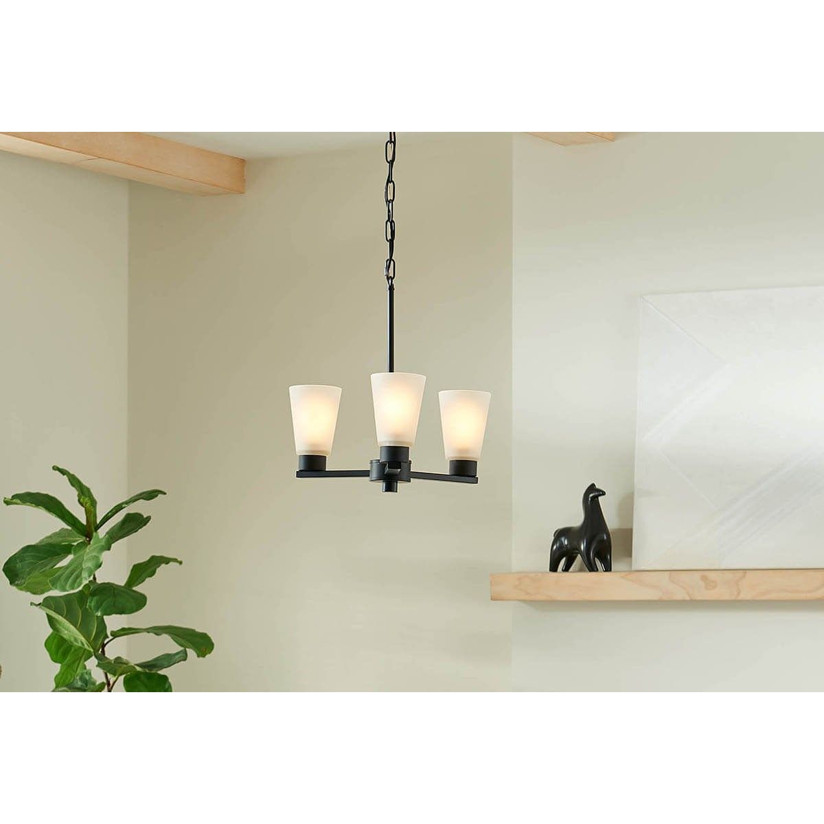 Stamos 18 in. 3 Lights Chandelier Black finish - Bees Lighting