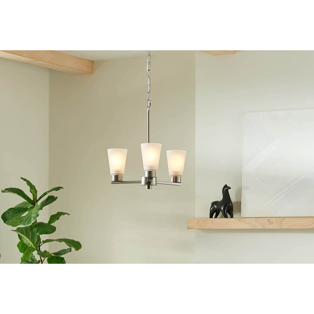 Stamos 18 in. 3 Lights Chandelier Brushed Nickel finish - Bees Lighting