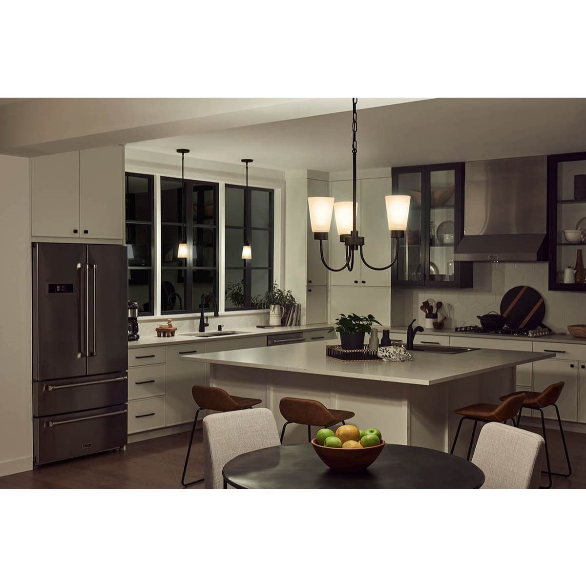 Erma 18 in. 3 Lights Chandelier Old Bronze finish - Bees Lighting