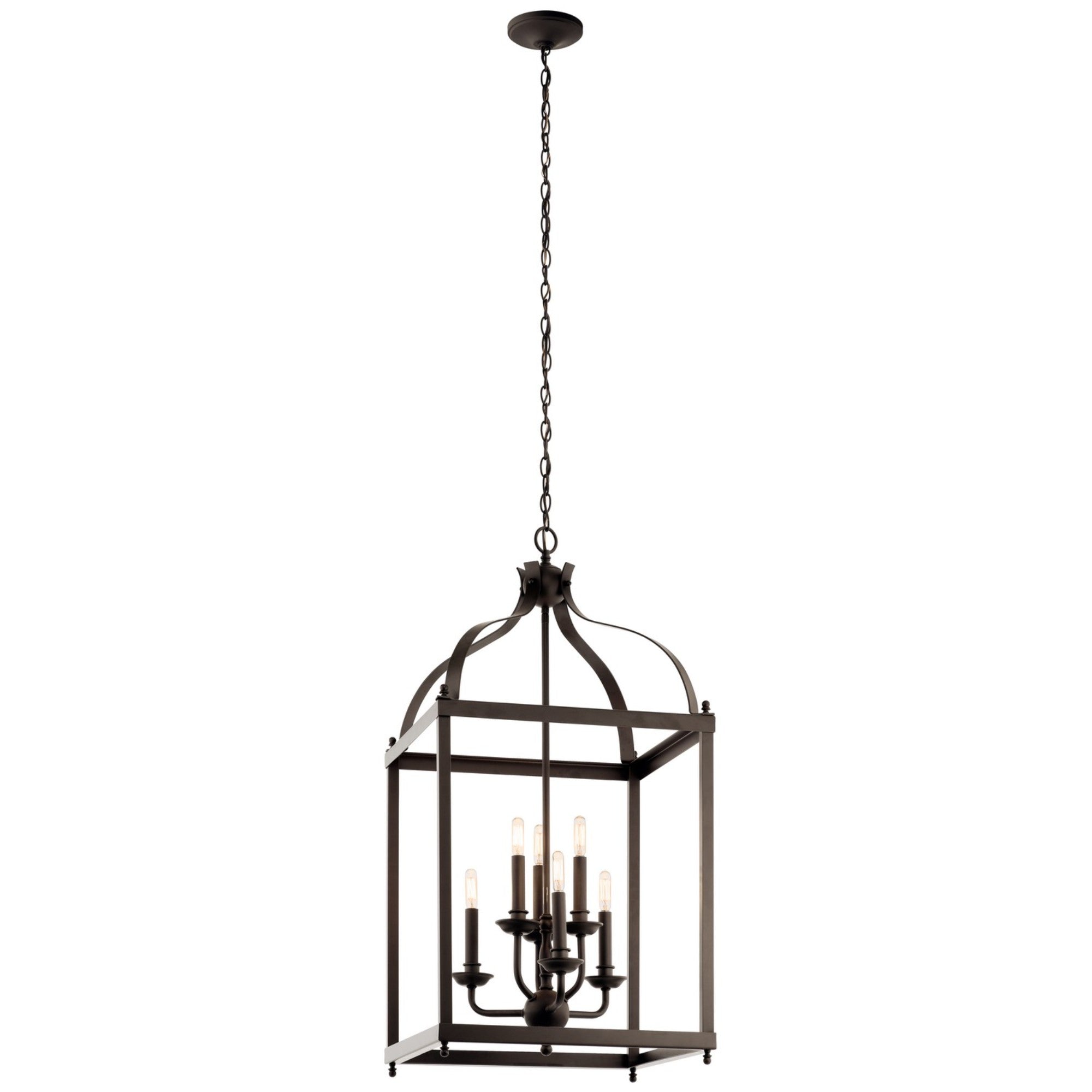Larkin 26" 6-Light Foyer Chandelier, Olde Bronze Finish - Bees Lighting
