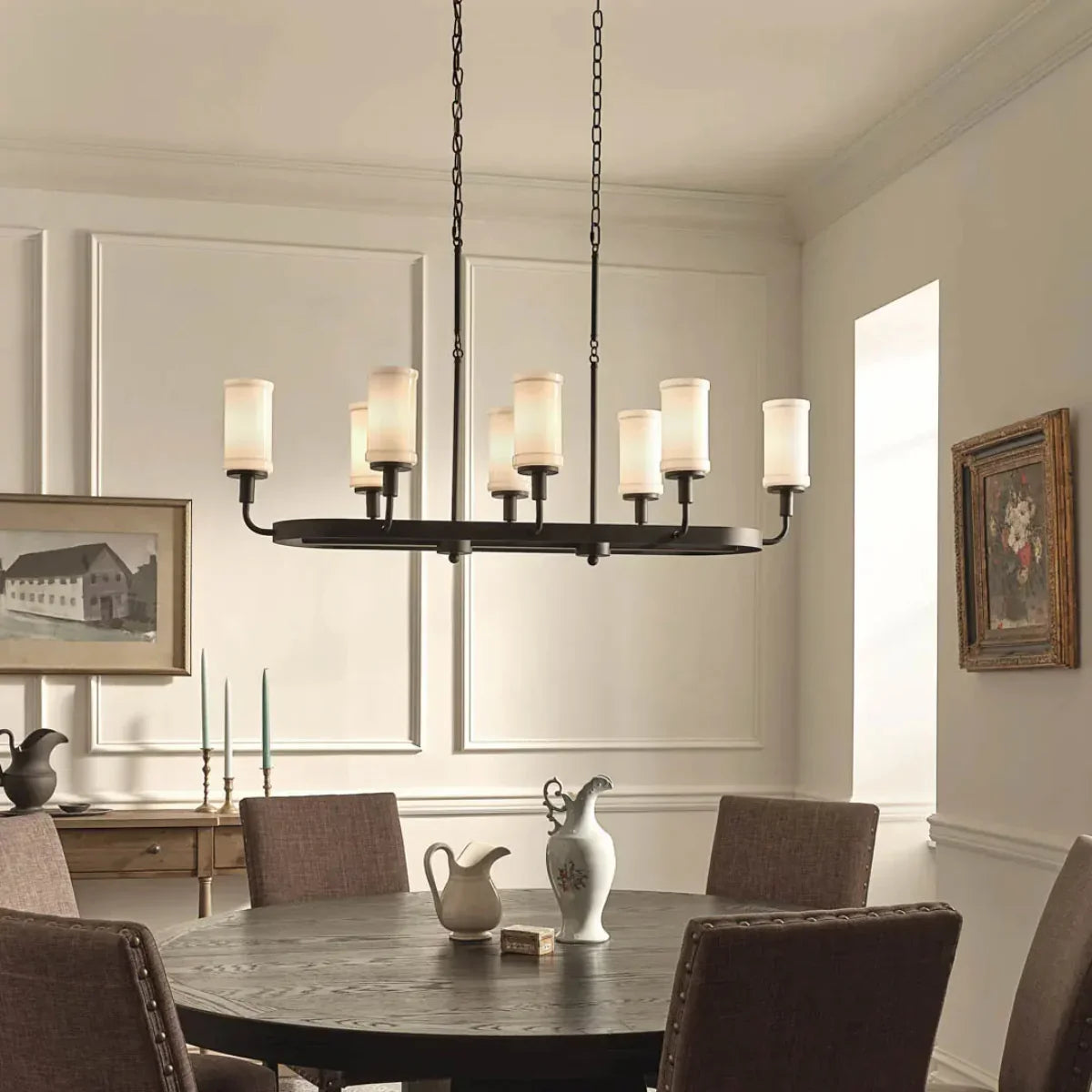 Vetivene 47" 8-Light Linear Chandelier - Bees Lighting