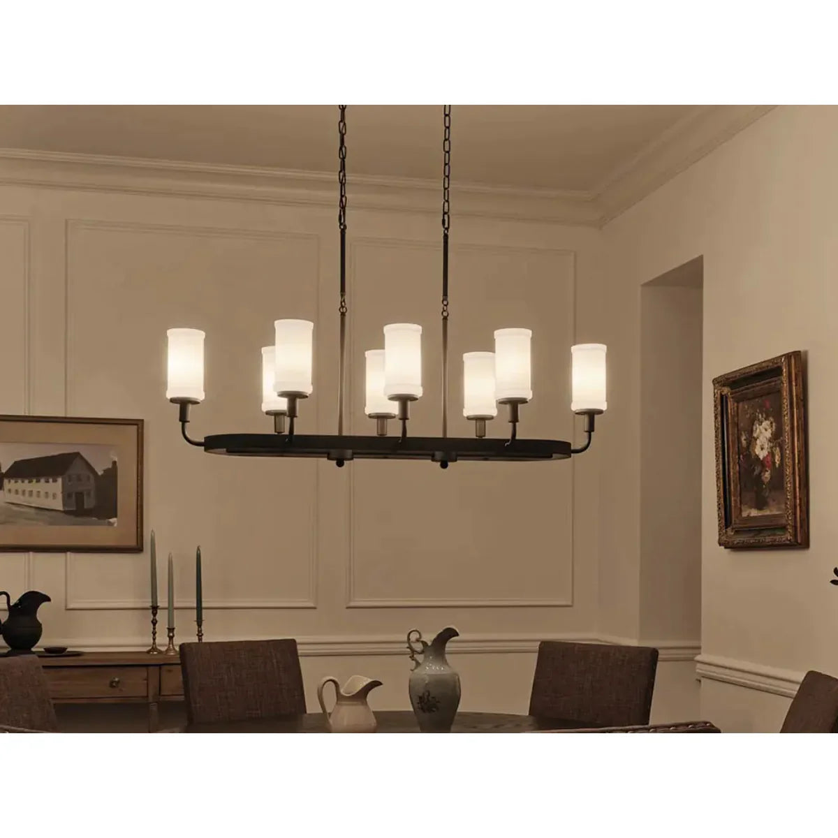 Vetivene 47" 8-Light Linear Chandelier - Bees Lighting