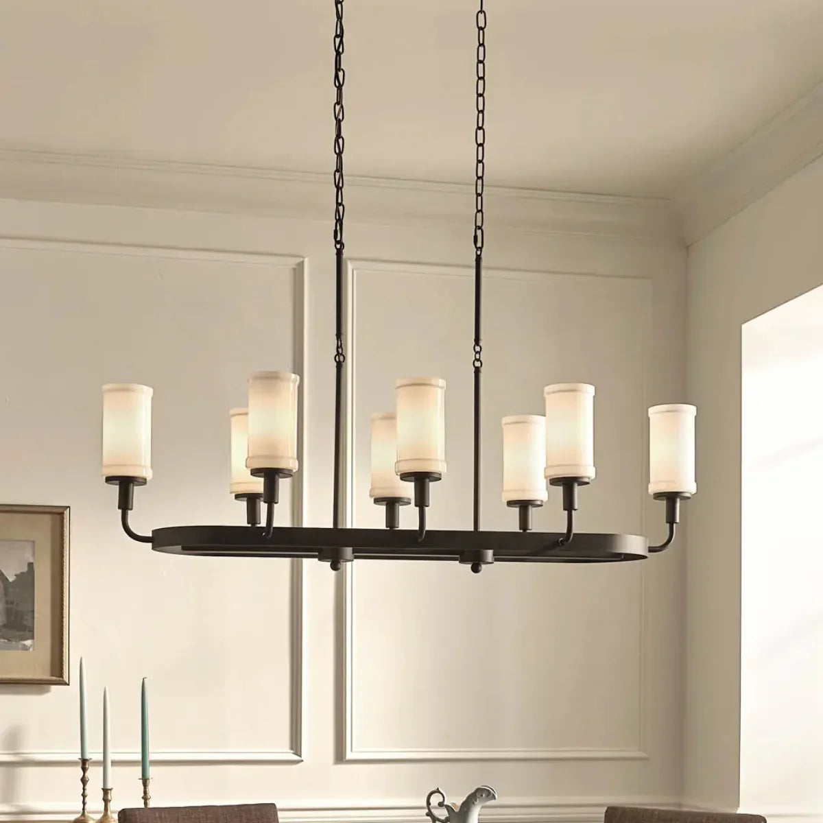Vetivene 47" 8-Light Linear Chandelier - Bees Lighting