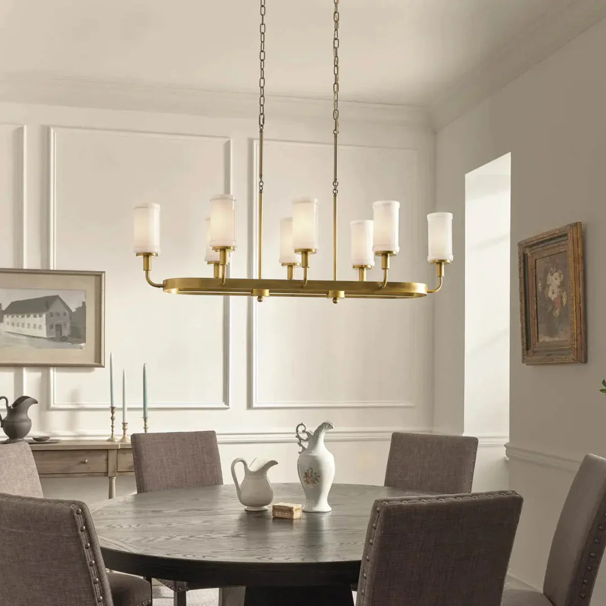 Vetivene 47" 8-Light Linear Chandelier - Bees Lighting