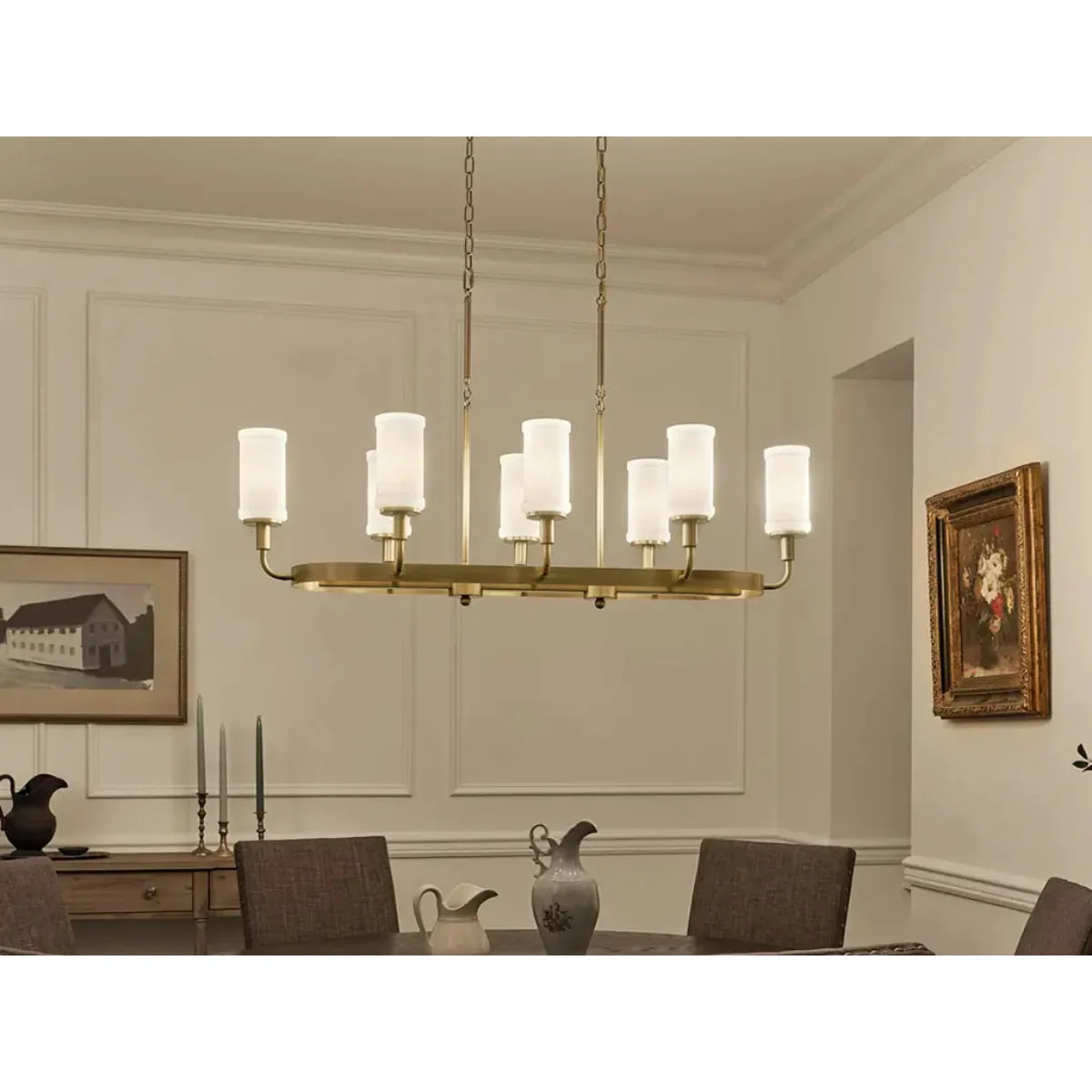 Vetivene 47" 8-Light Linear Chandelier - Bees Lighting