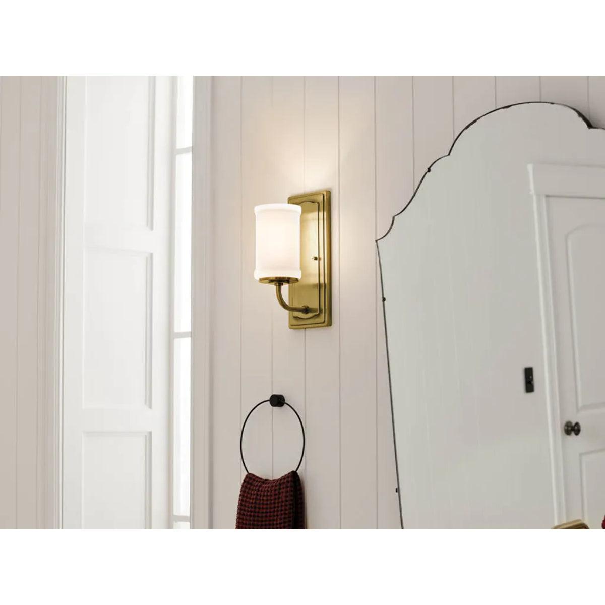 Vetivene 12" 1-Light Wall Sconce, Natural Brass Finish - Bees Lighting