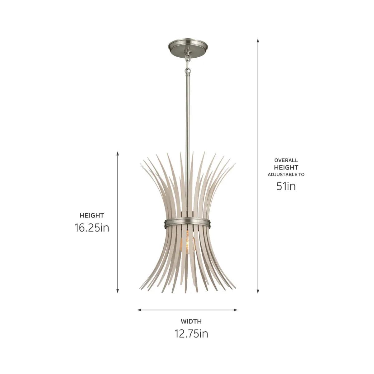 Baile 16" 1-Light Mini Pendant Light, Brushed Nickel Finish - Bees Lighting