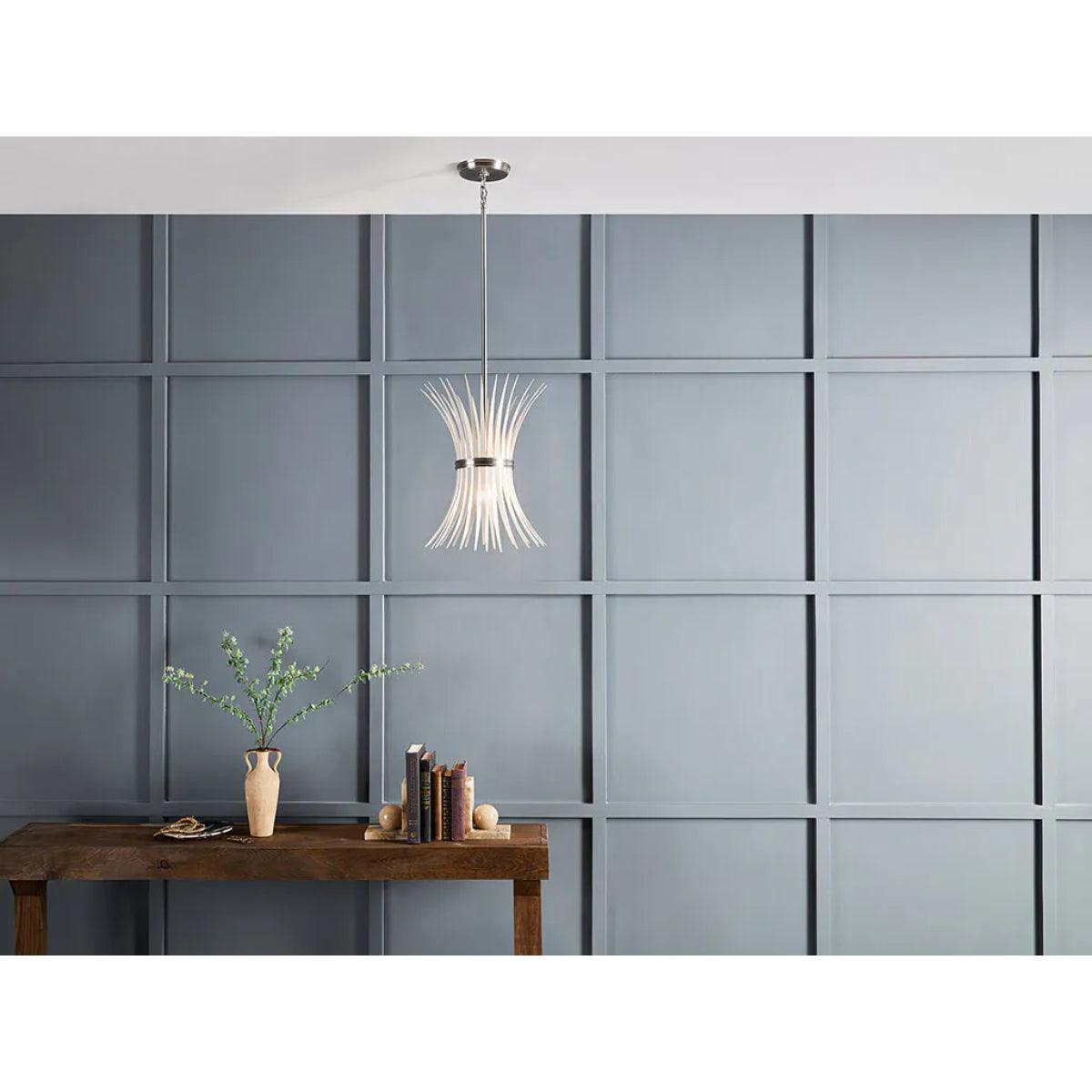 Baile 16" 1-Light Mini Pendant Light, Brushed Nickel Finish - Bees Lighting