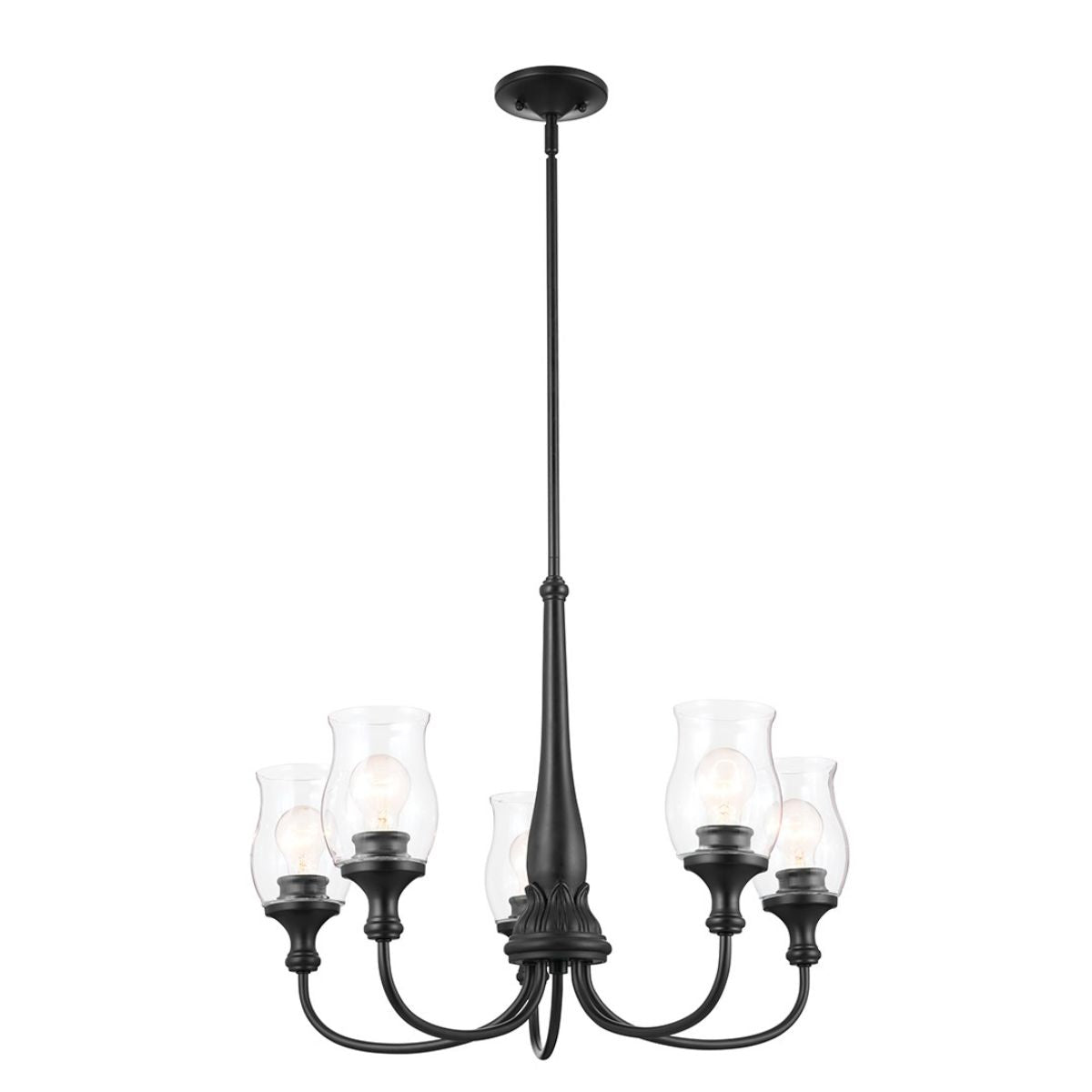Melis 27 in. 5 lights Chandelier Black finish - Bees Lighting