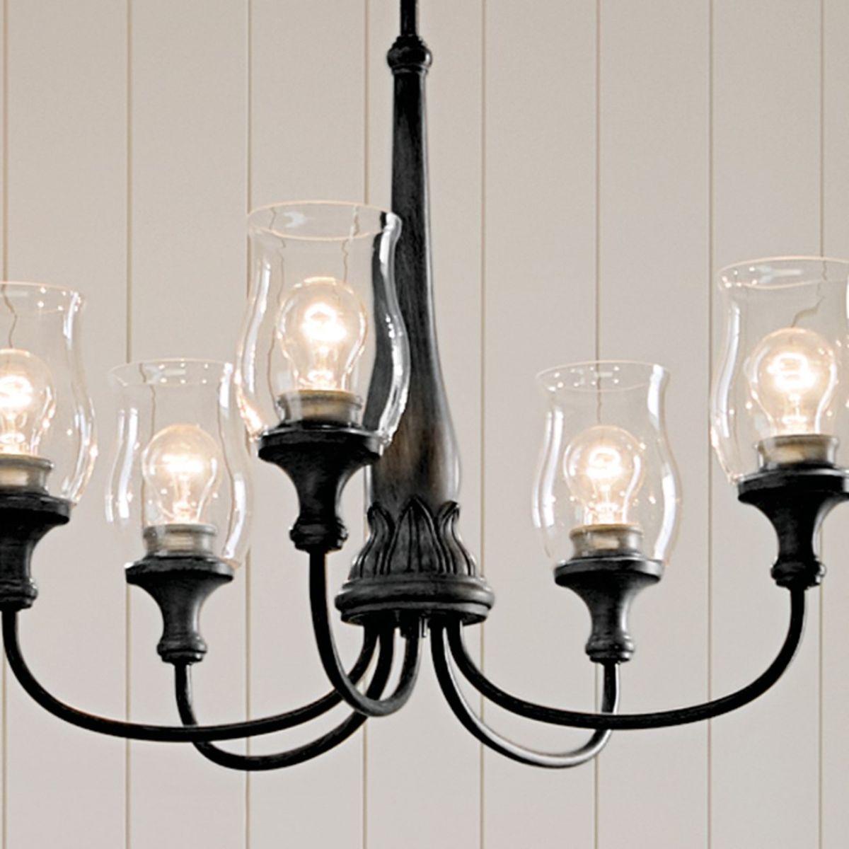 Melis 27 in. 5 lights Chandelier Black finish - Bees Lighting