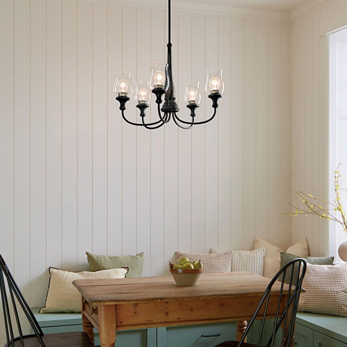 Melis 27 in. 5 lights Chandelier Black finish - Bees Lighting