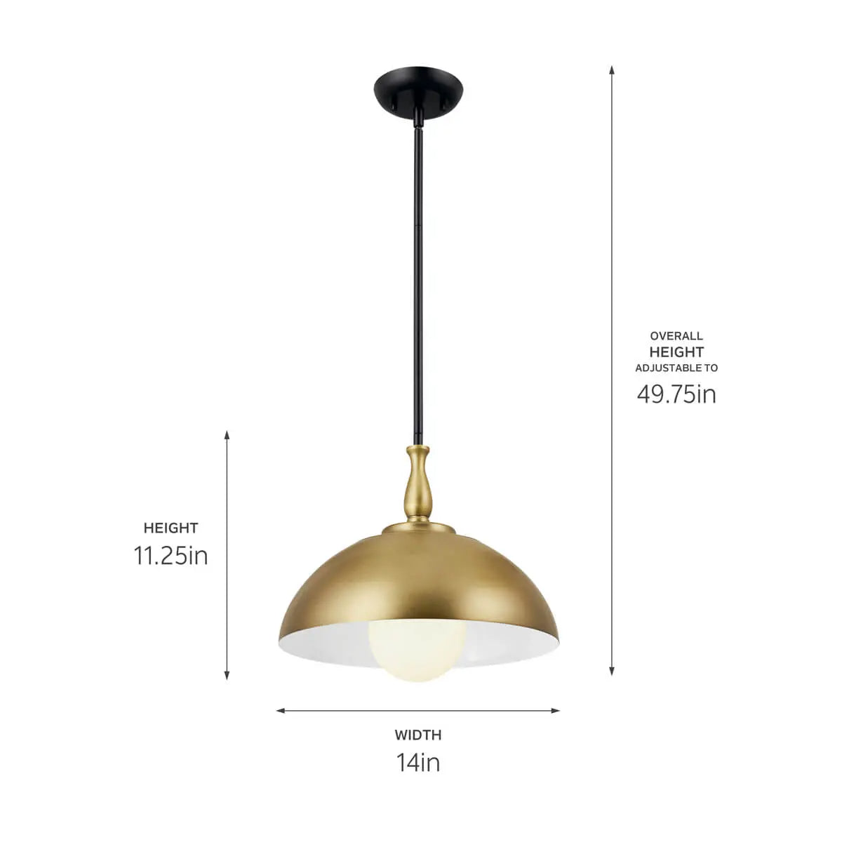 Fira 14 in. Pendant Light Natural Brass finish - Bees Lighting