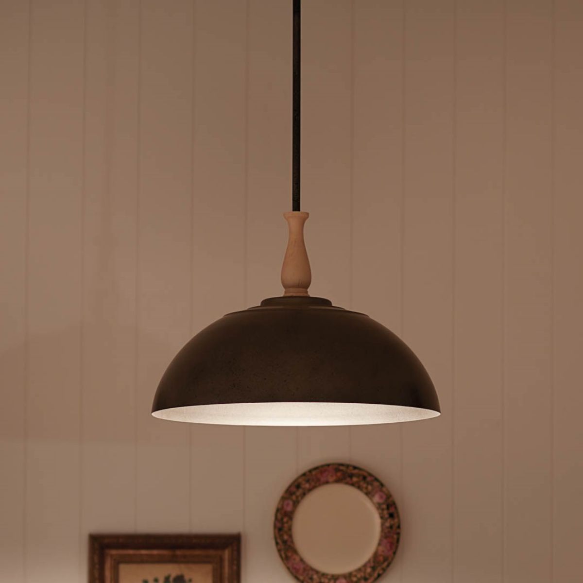 Fira 18 in. Pendant Light Anvil Iron finish - Bees Lighting