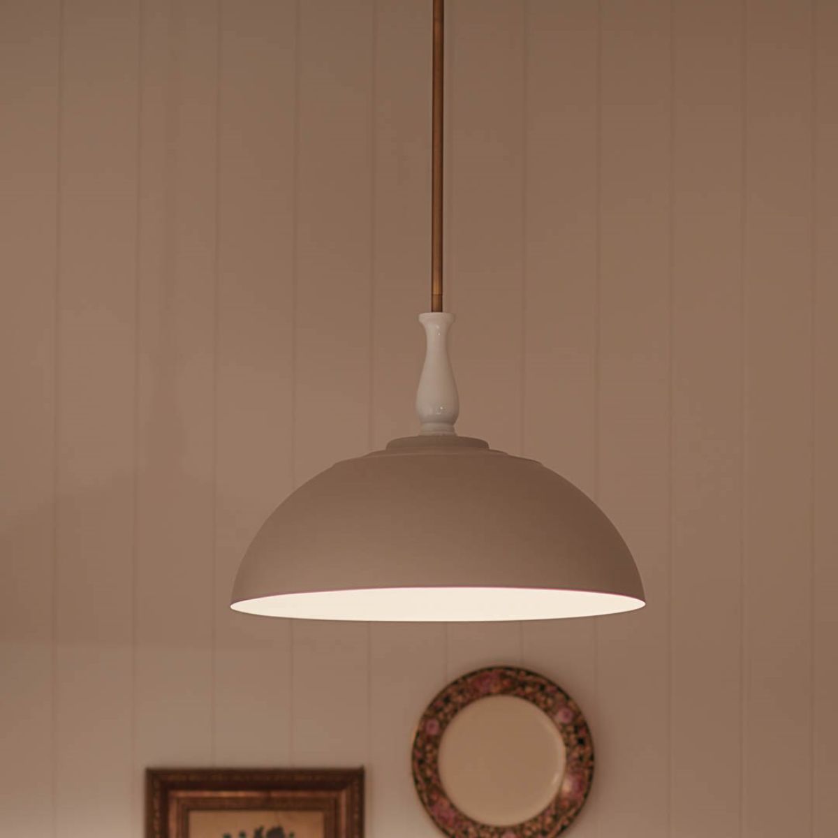 Fira 18 in. Pendant Light Greige finish - Bees Lighting