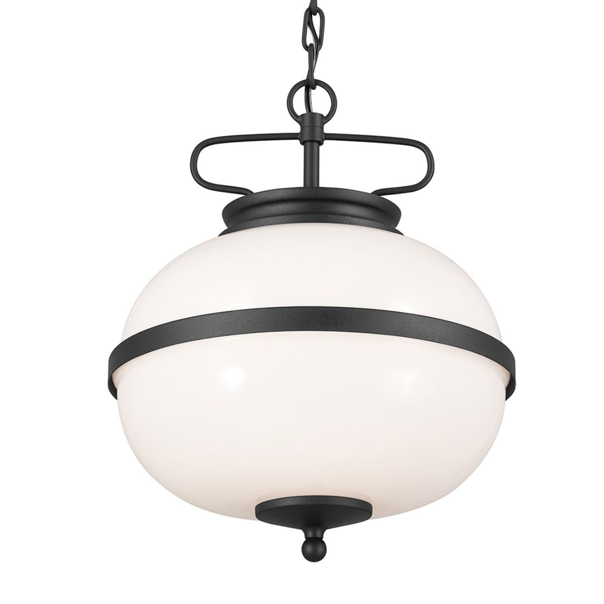 Opal 12 in. 2 Lights Pendant Light Textured Black Finish - Bees Lighting