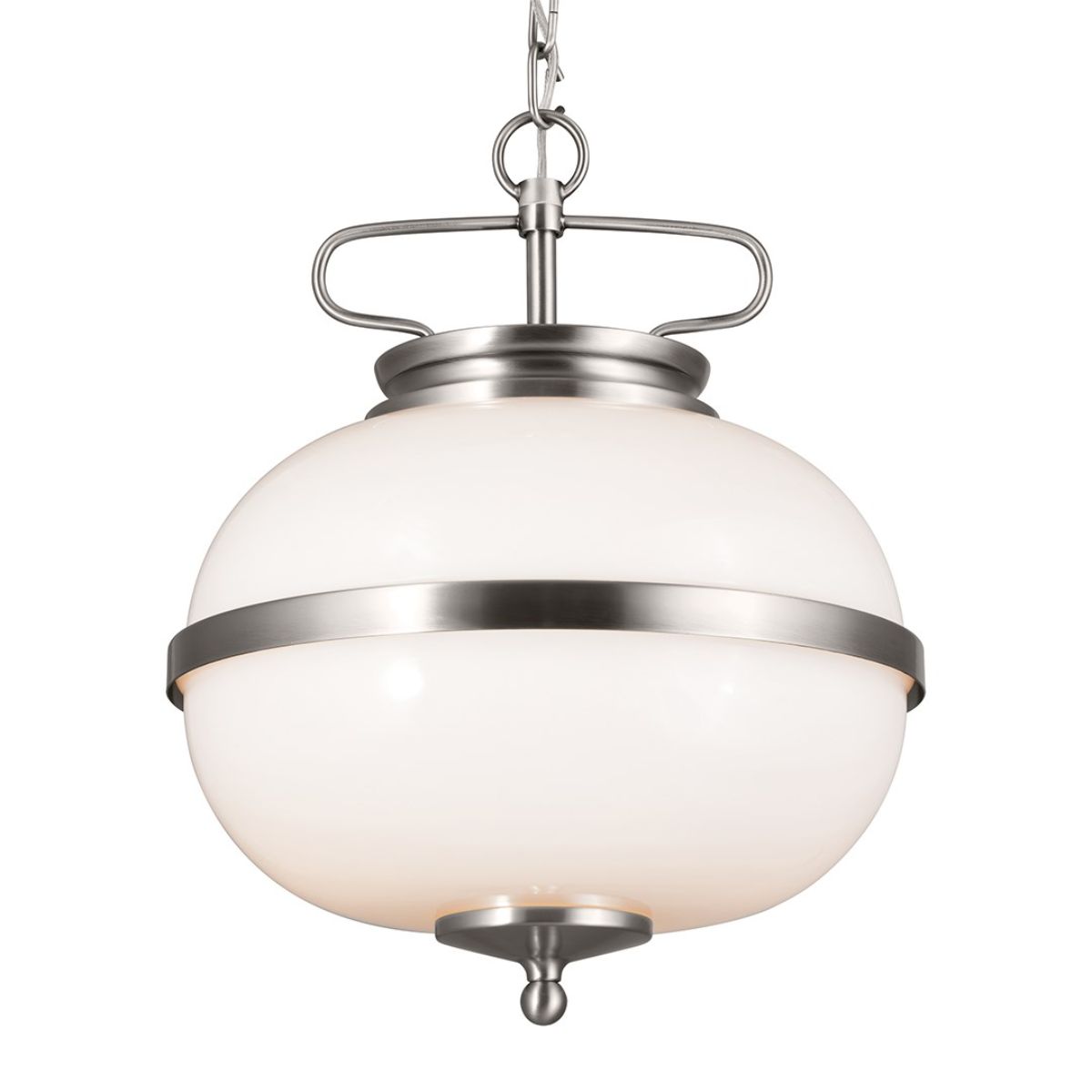 Opal 12 in. 2 lights Pendant Light Pewter finish - Bees Lighting