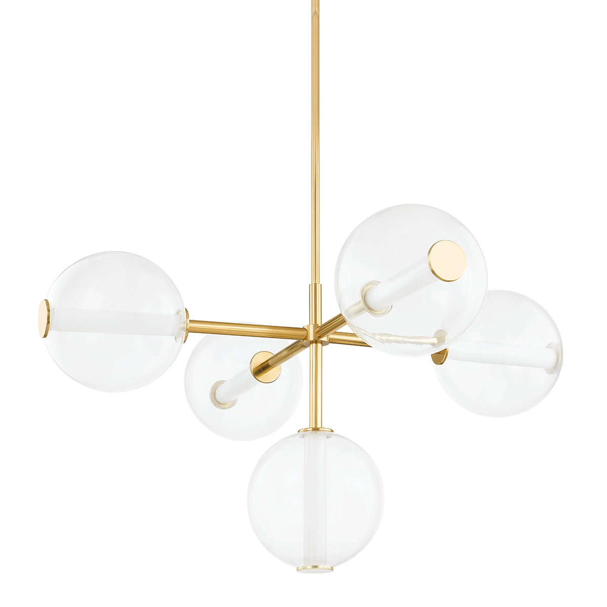 Richford 48" 5 Lights LED Chandelier Aged Brass Finish - Bees Lighting