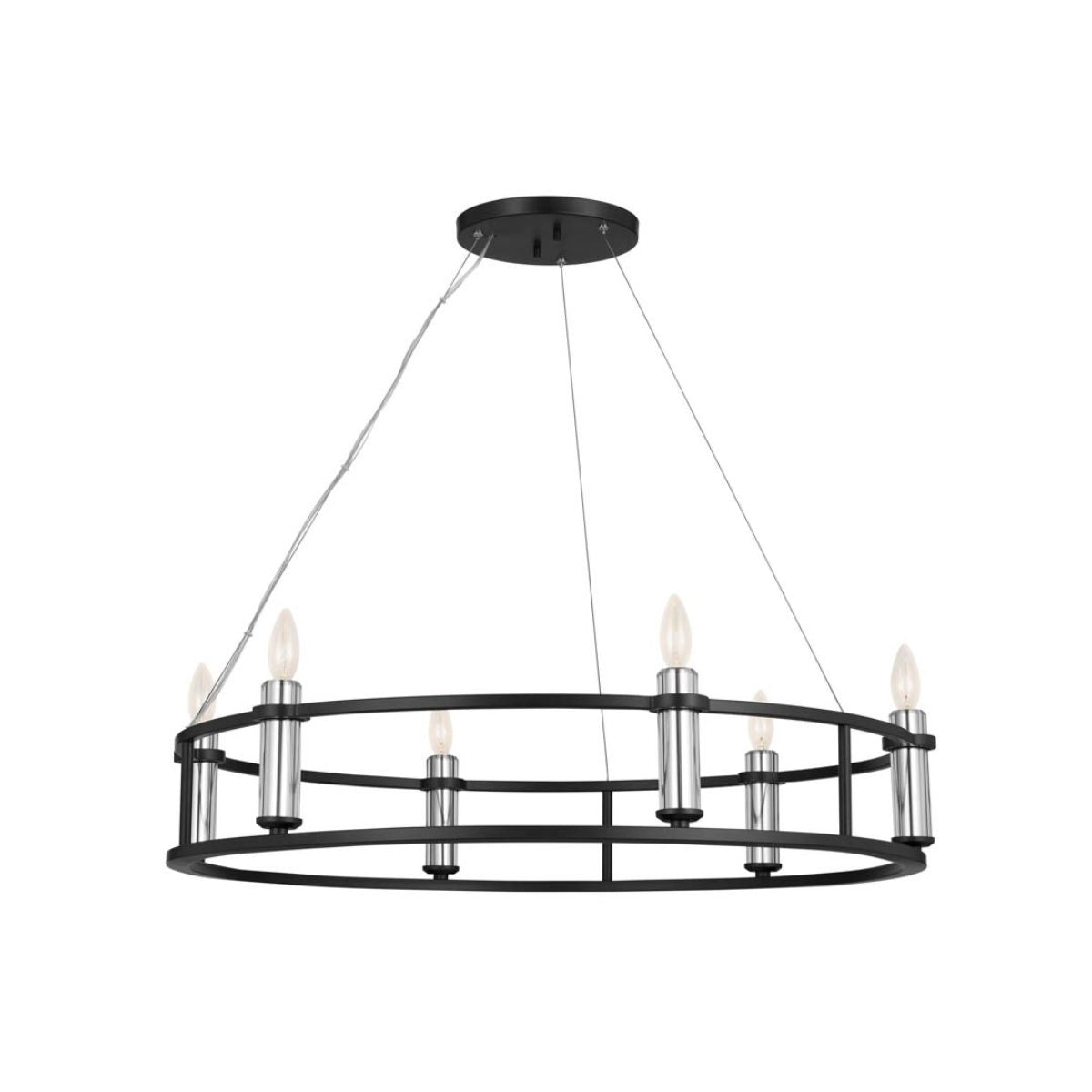 Rosalind 33 in. 6 Lights Chandelier Black finish - Bees Lighting