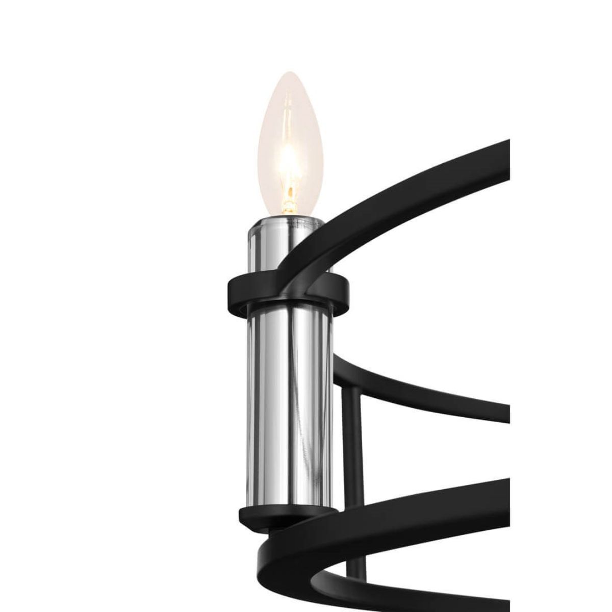 Rosalind 33 in. 6 Lights Chandelier Black finish - Bees Lighting