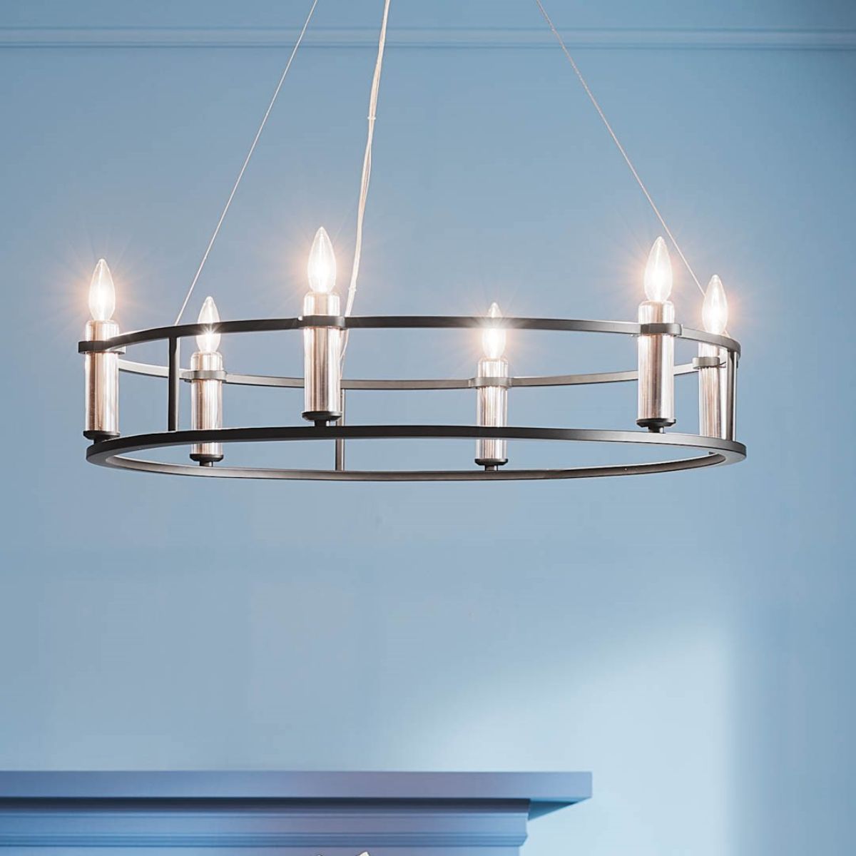 Rosalind 33 in. 6 Lights Chandelier Black finish - Bees Lighting