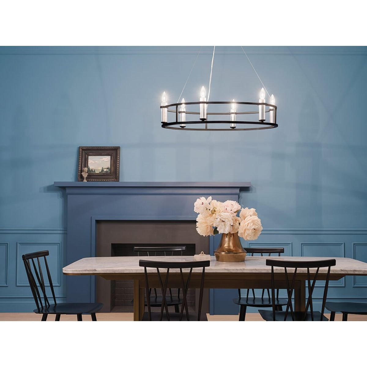 Rosalind 33 in. 6 Lights Chandelier Black finish - Bees Lighting