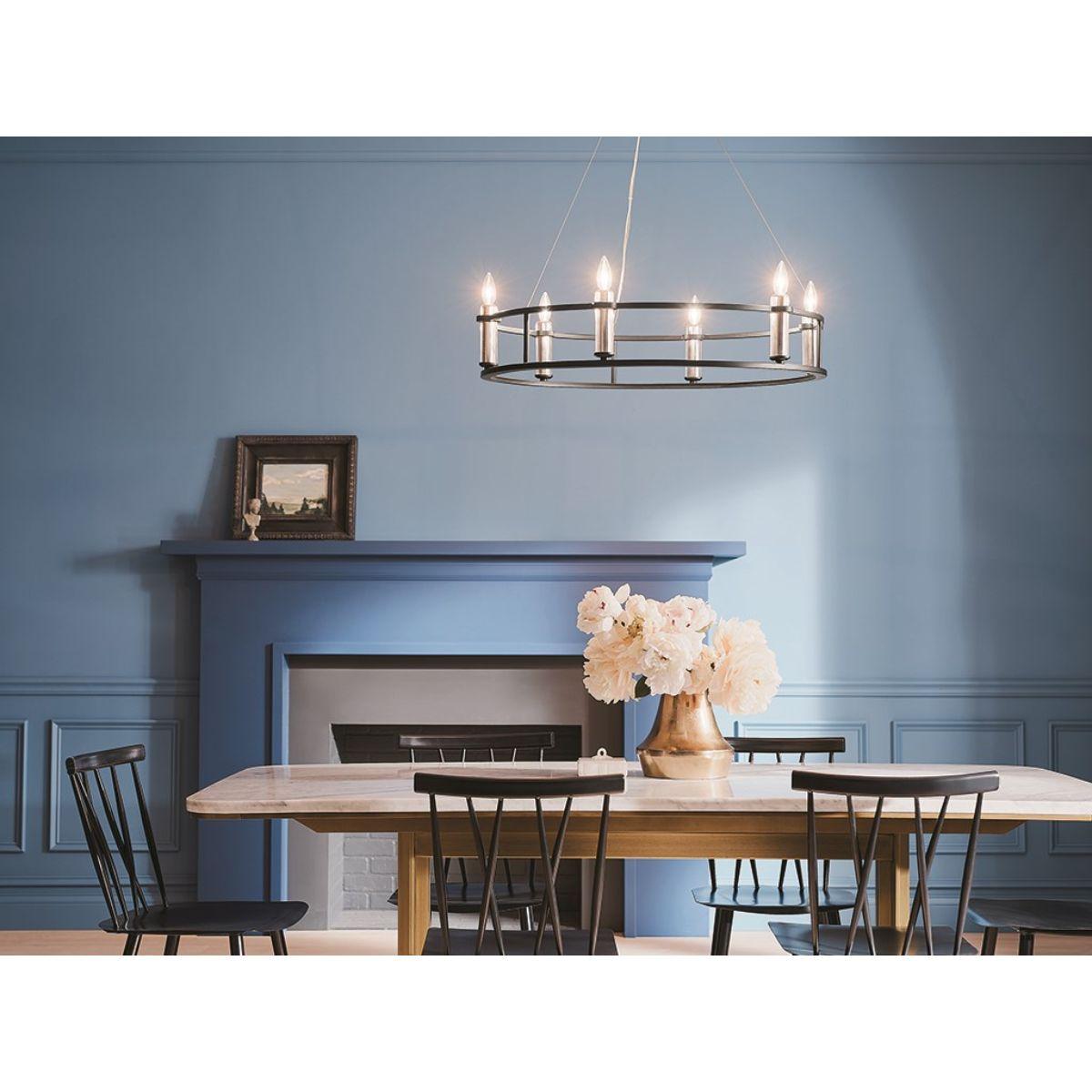 Rosalind 33 in. 6 Lights Chandelier Black finish - Bees Lighting