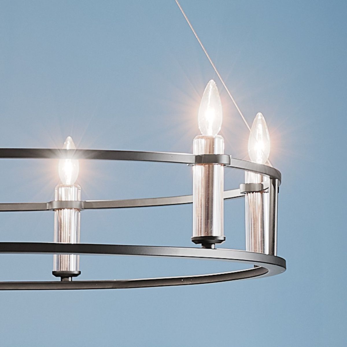 Rosalind 33 in. 6 Lights Chandelier Black finish - Bees Lighting