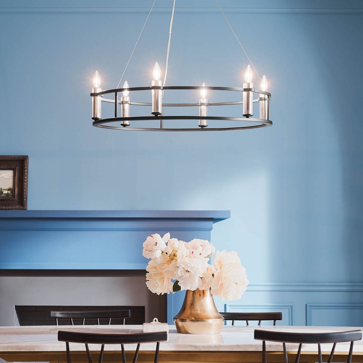 Rosalind 33 in. 6 Lights Chandelier Black finish - Bees Lighting