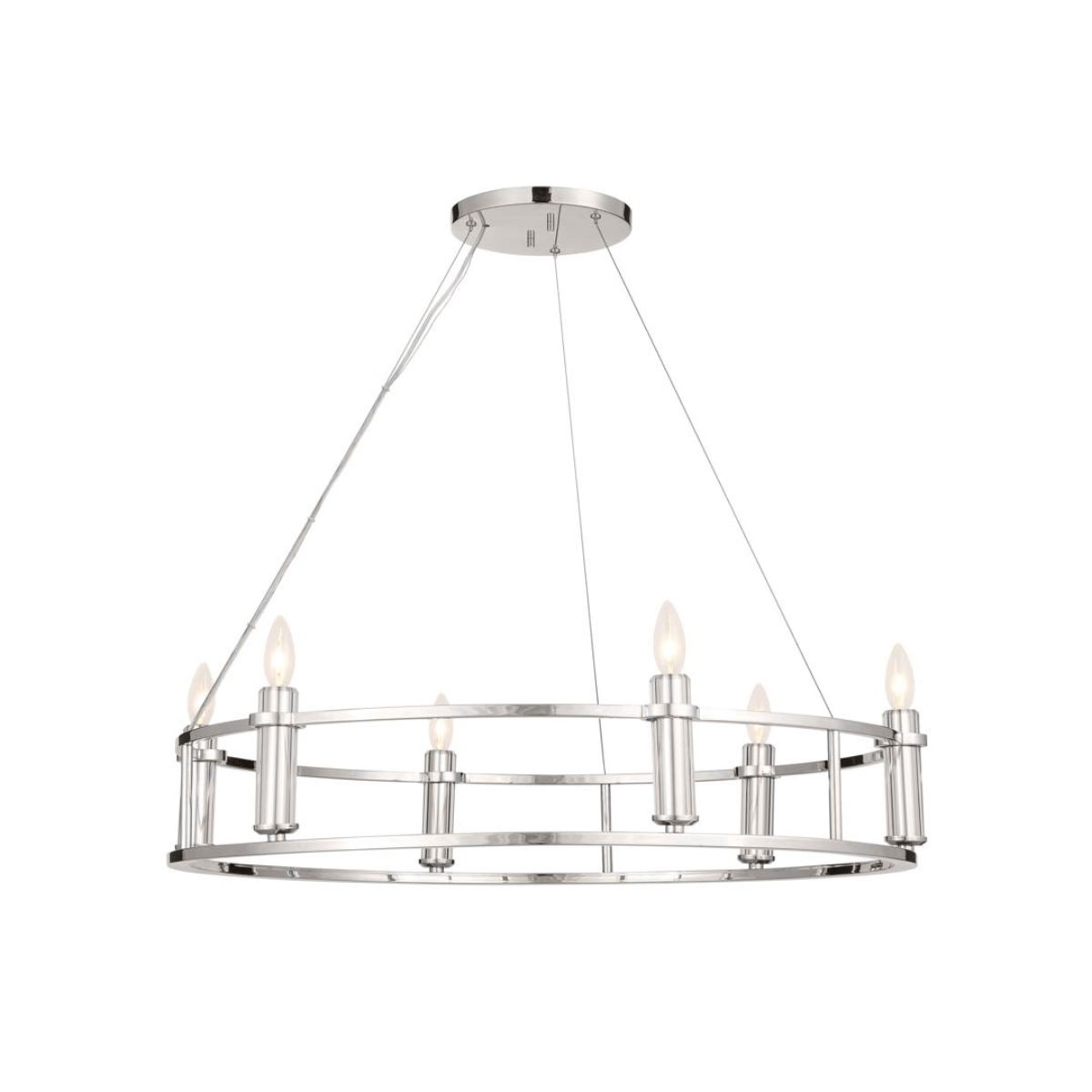 Rosalind 33 in. 6 Lights Chandelier Polished Nickel finish - Bees Lighting