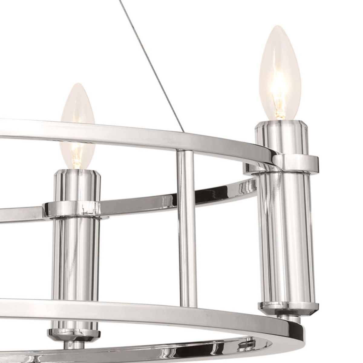 Rosalind 33 in. 6 Lights Chandelier Polished Nickel finish - Bees Lighting