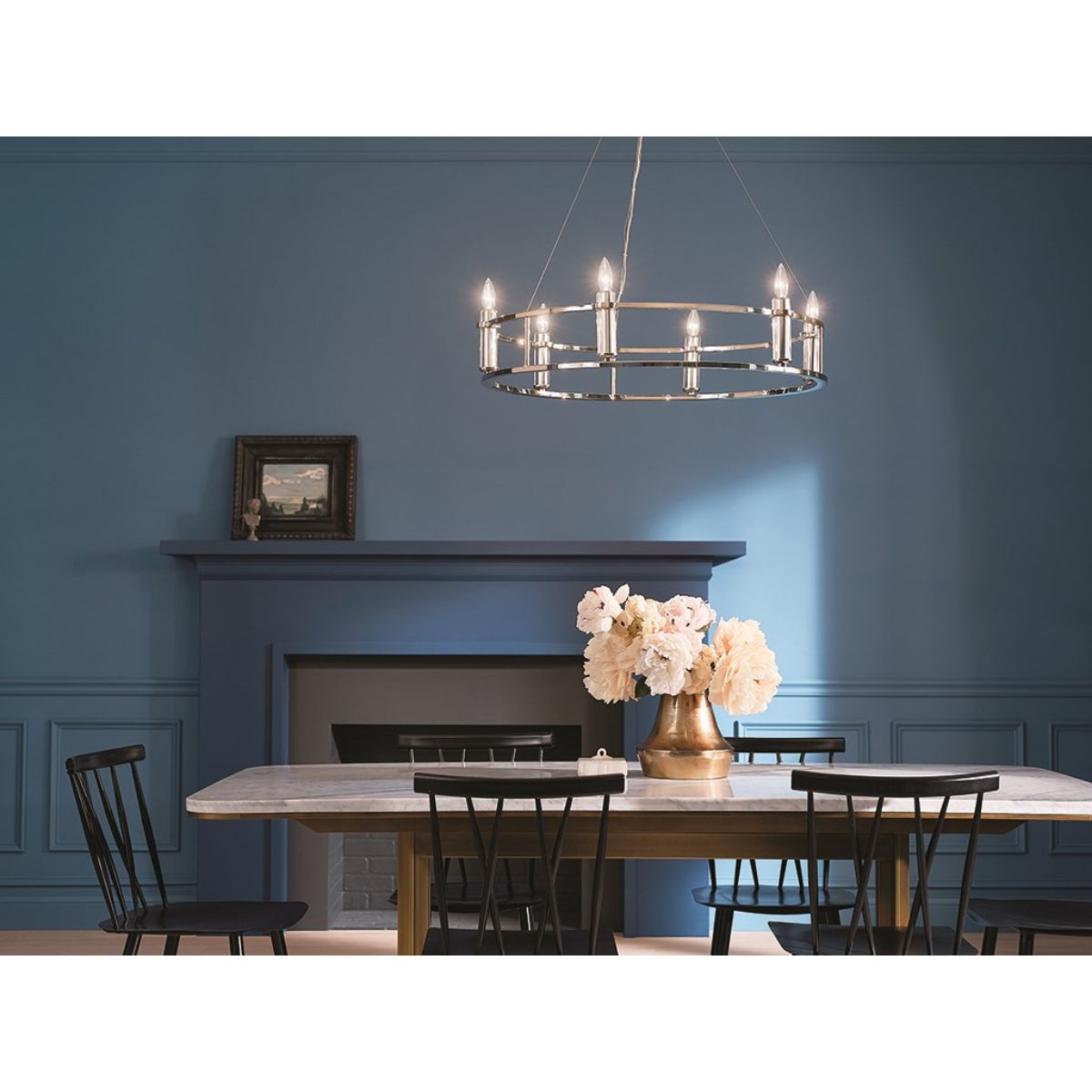 Rosalind 33 in. 6 Lights Chandelier Polished Nickel finish - Bees Lighting