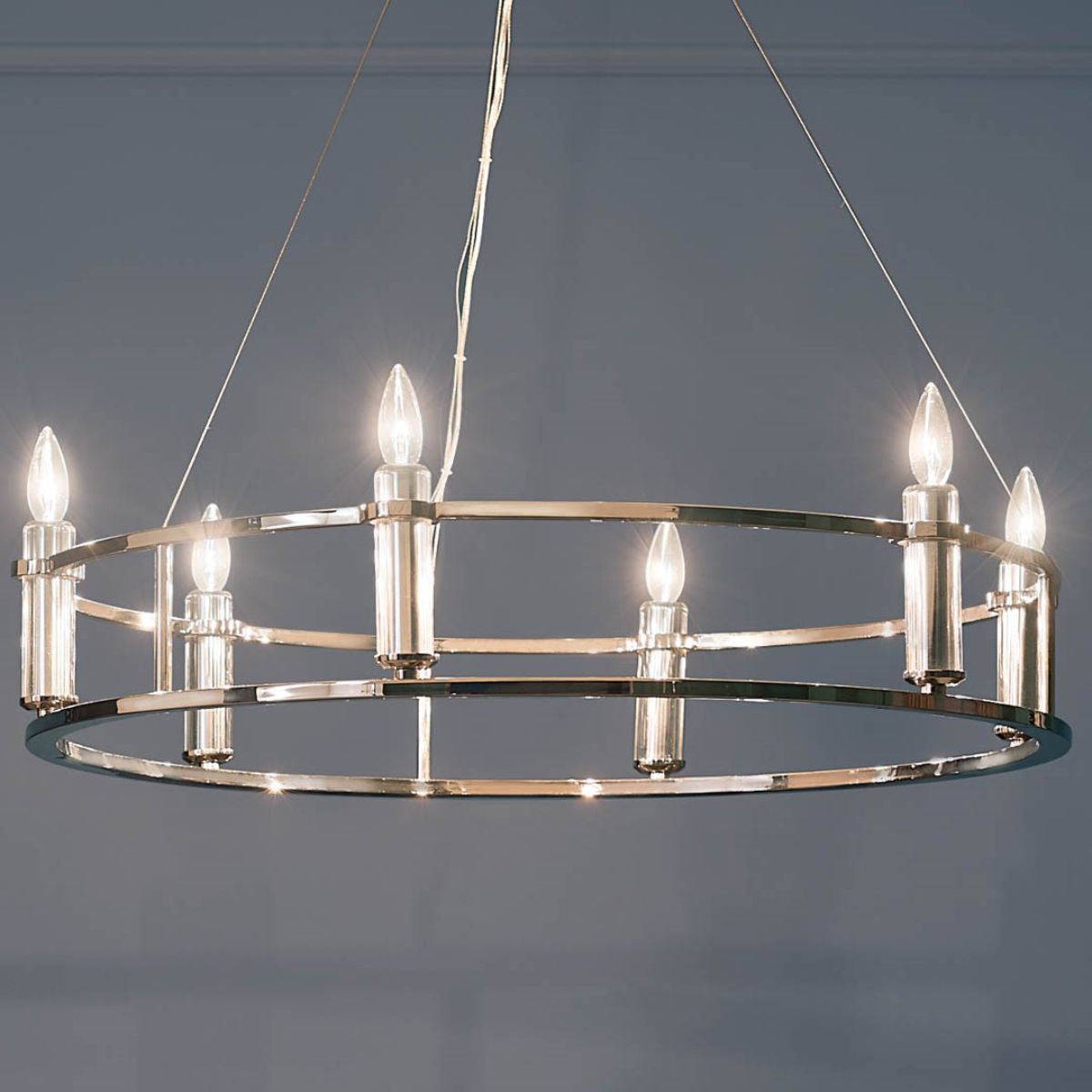 Rosalind 33 in. 6 Lights Chandelier Polished Nickel finish - Bees Lighting