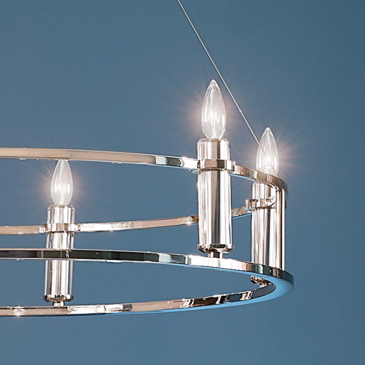 Rosalind 33 in. 6 Lights Chandelier Polished Nickel finish - Bees Lighting