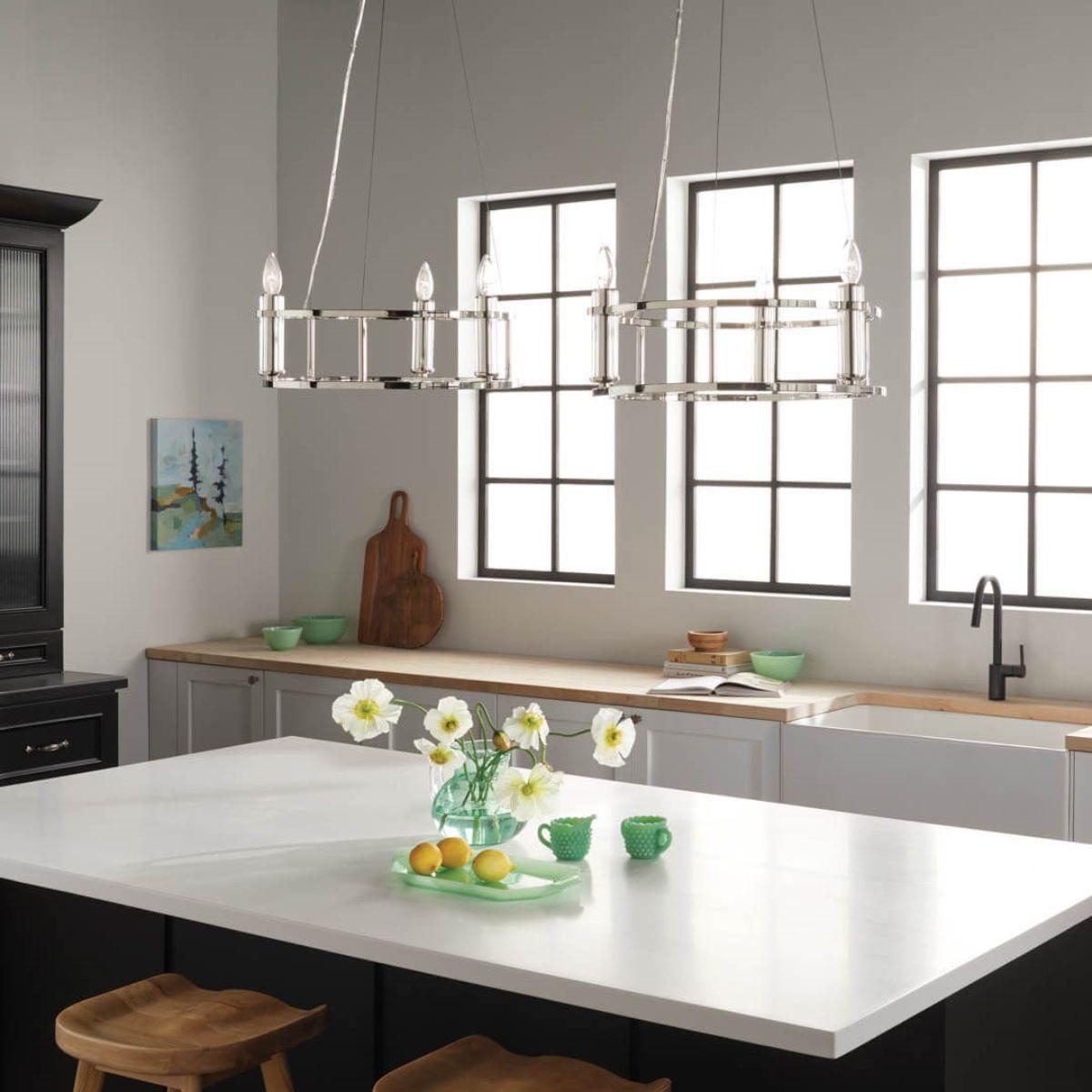 Rosalind 20 in. 3 Lights Chandelier Polished Nickel finish - Bees Lighting
