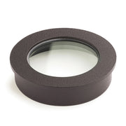 Textured architectural bronze light fixture accessory ring with round opening