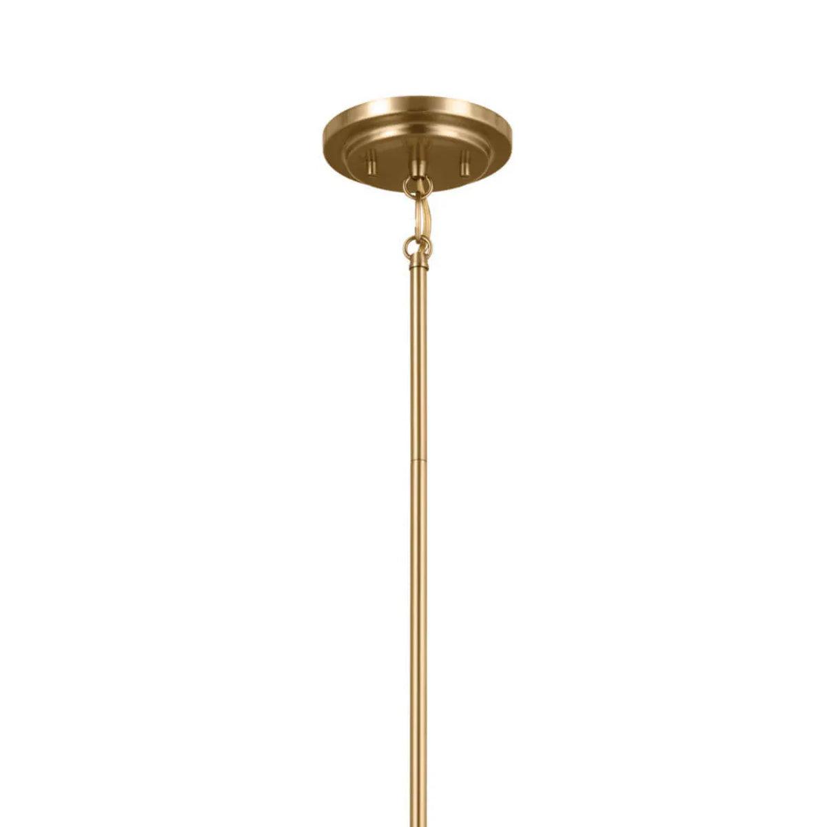 Ali 39" 8-Light Chandelier with Fabric Drum Shade, Brushed Natural Brass Finish - Bees Lighting