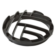Black lighting accessory grille with curved frame