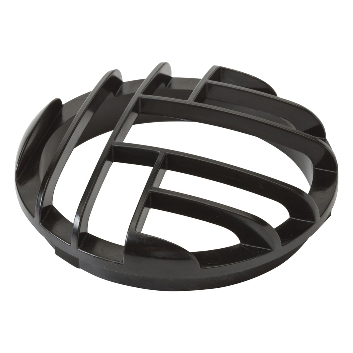 Black lighting accessory grille with curved frame