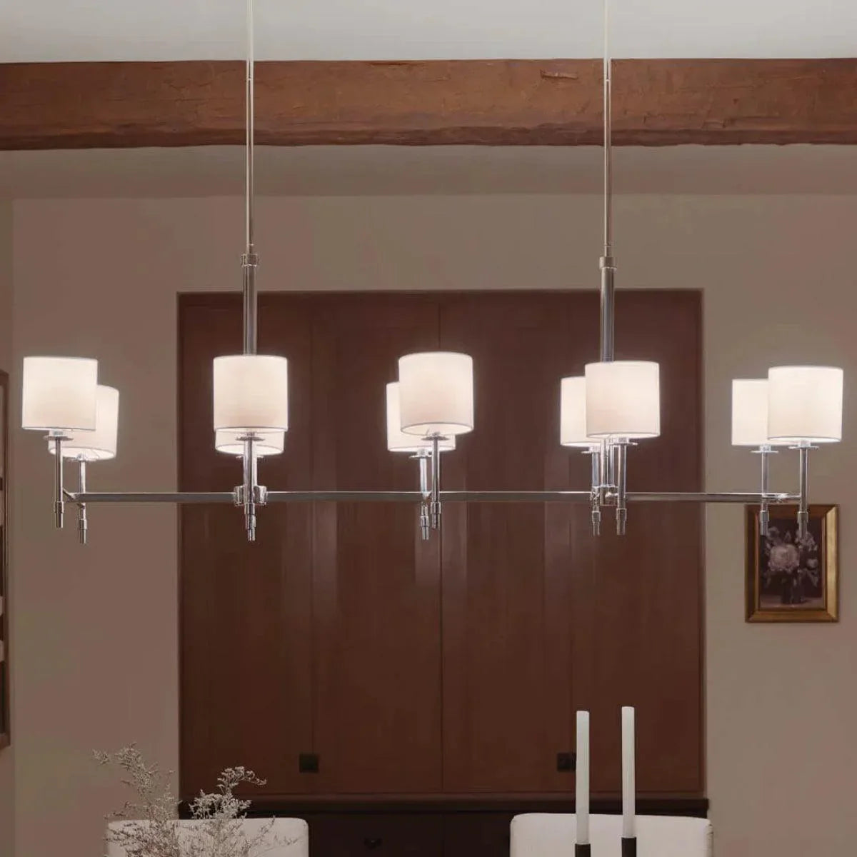 Ali 57" 10-Light Linear Chandelier - Bees Lighting
