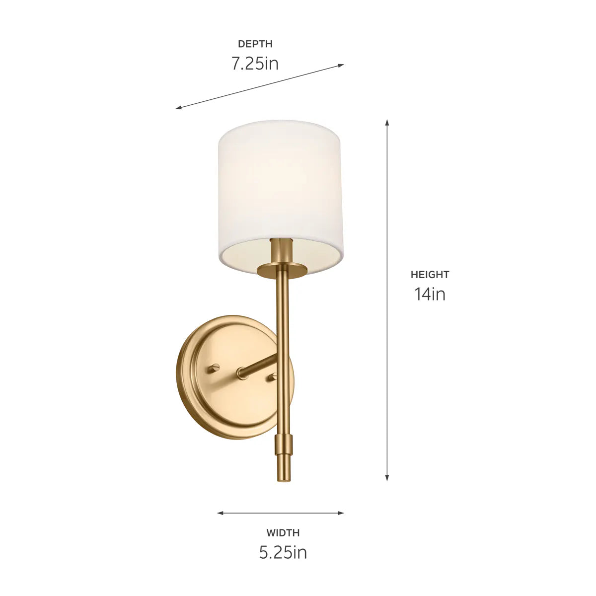 Ali 14" 1-Light Wall Sconce, Gold Finish - Bees Lighting