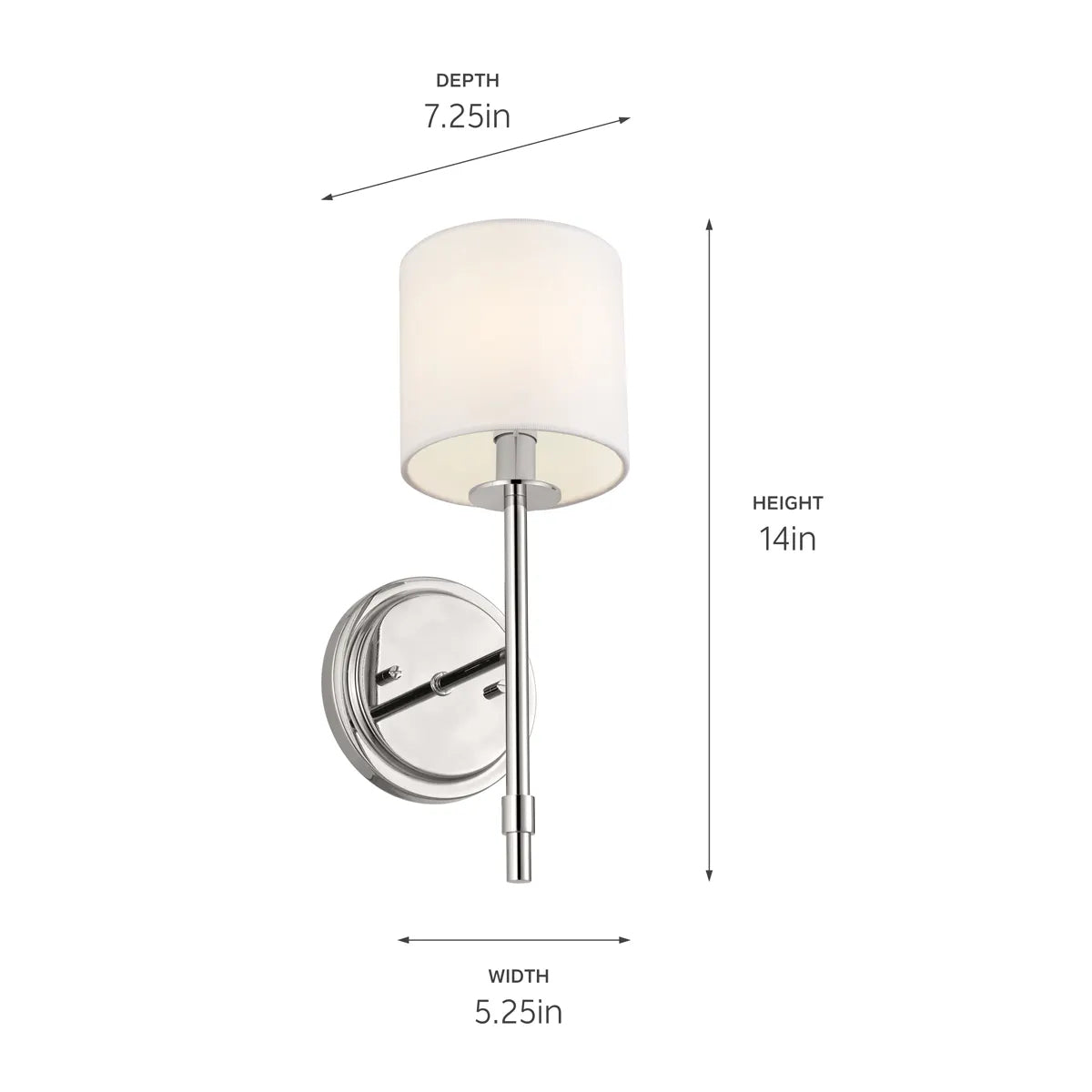 Ali 14" 1-Light Wall Sconce, Polished Nickel Finish - Bees Lighting